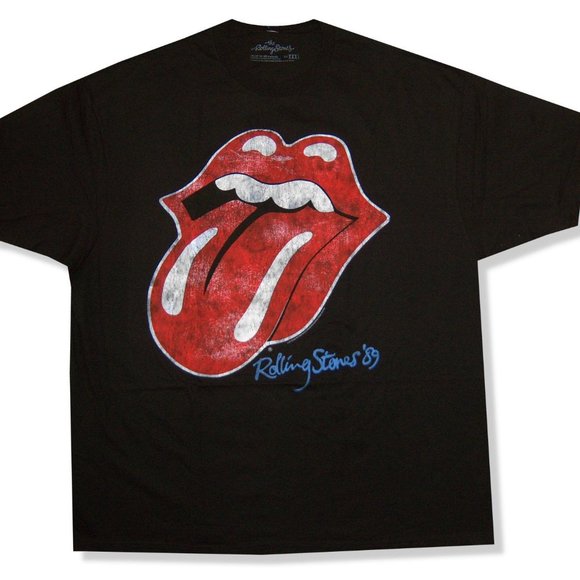 new Rolling Stones tee 1989 Rock Music Festival Vintage Concert Lips 42 44 LARGE - Picture 1 of 12